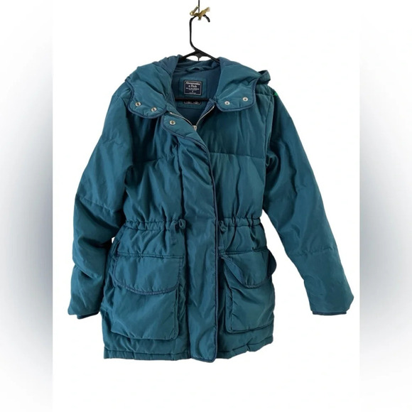 Abercrombie & Fitch blue puffer snow jacket - Picture 1 of 6
